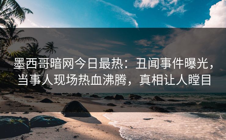 墨西哥暗网今日最热：丑闻事件曝光，当事人现场热血沸腾，真相让人瞠目