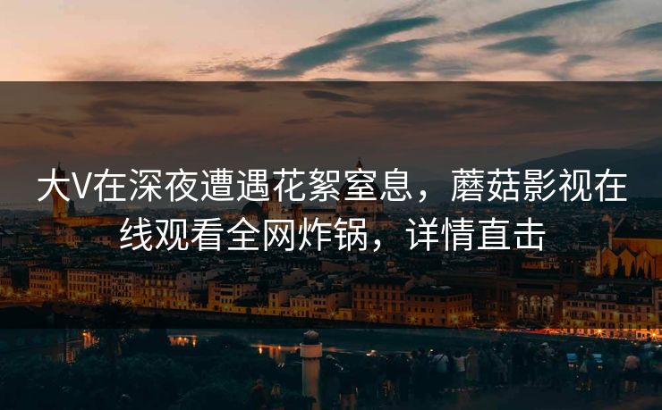 大V在深夜遭遇花絮窒息，蘑菇影视在线观看全网炸锅，详情直击
