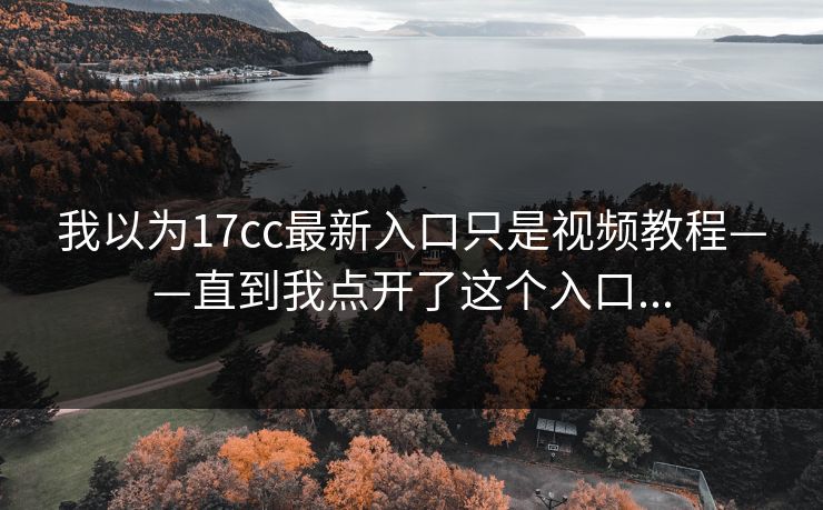 我以为17cc最新入口只是视频教程——直到我点开了这个入口...